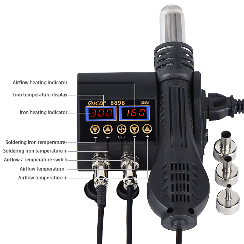 2 In 1 750W Pistol Udara Panas - Hot Air Station 858 ulasan dan harga