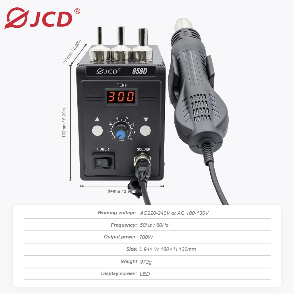 JCD pistol udara panas 858D BG - Hot Air Station 858 ulasan dan harga