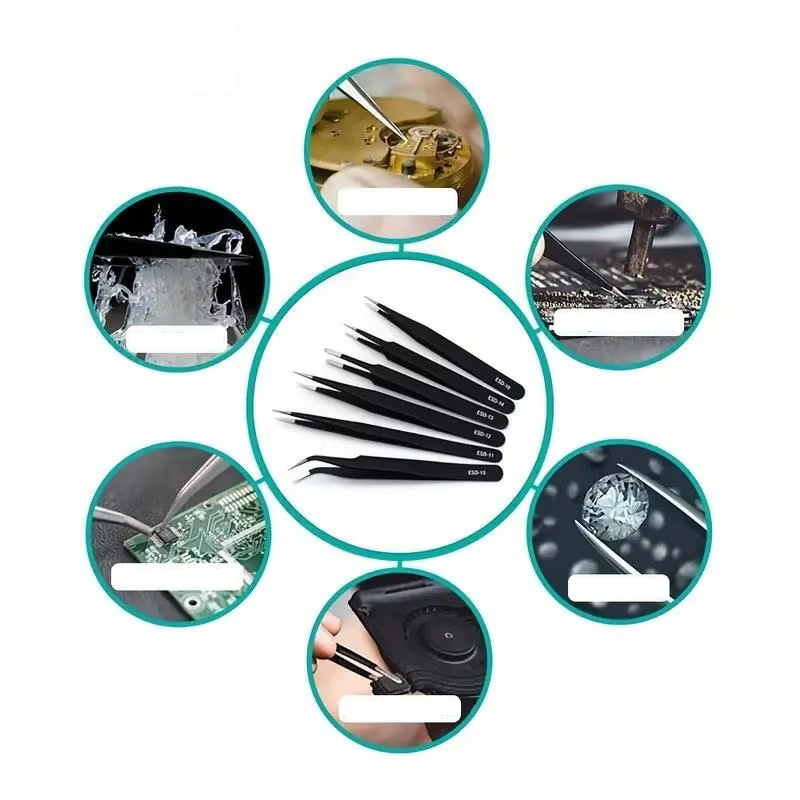 6 Buah Pinset Baja Tahan Karat - Electronics Repair Tools ulasan dan harga