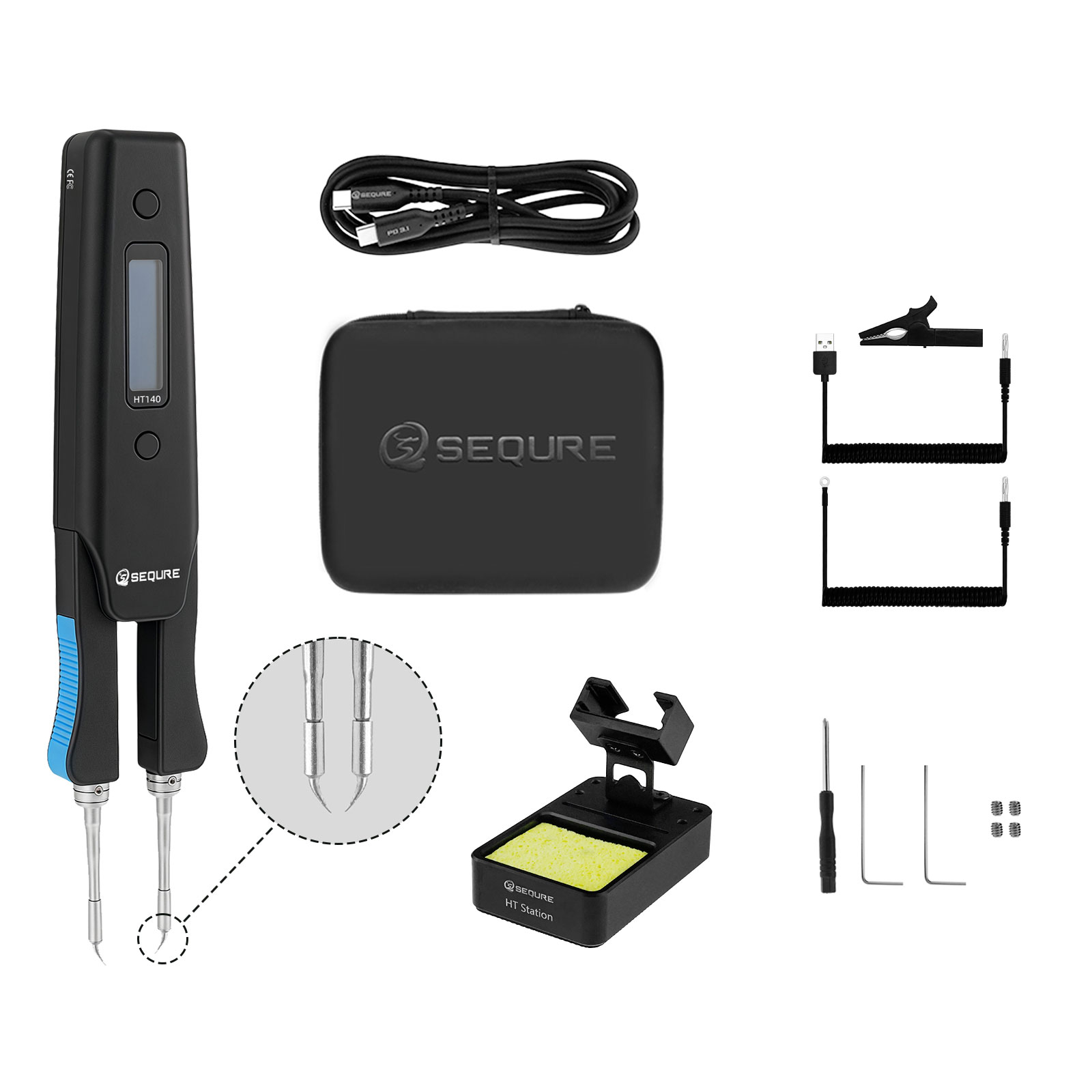 SEQURE HT140 2-IN-1 Pinset Pem - Smd Tweezer Set ulasan dan harga