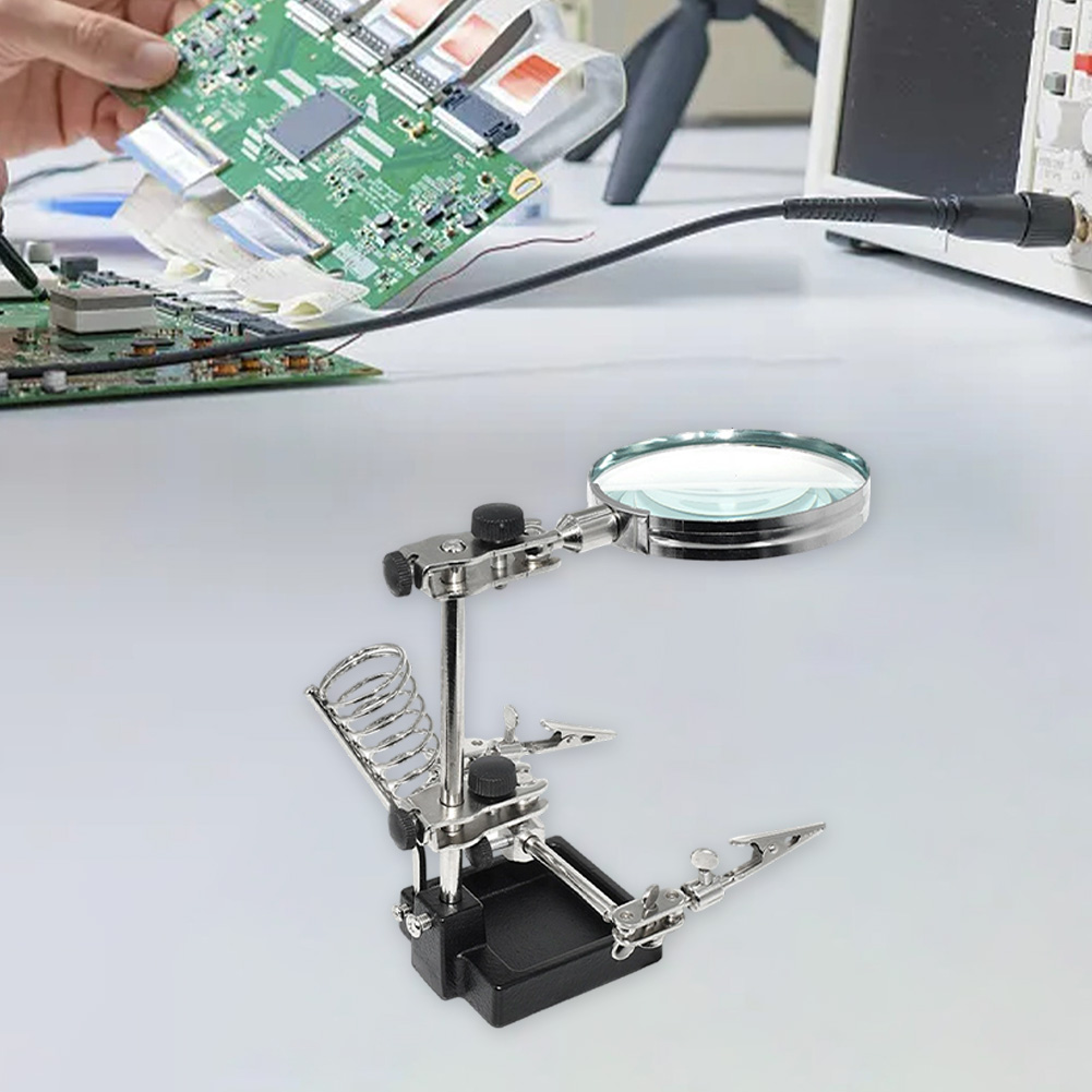 Kaca Pembesar 3X dengan Penyan - Electronics Repair Workbench ulasan dan harga